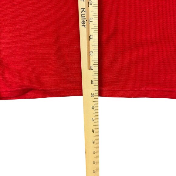 Polo Ralph Lauren Shirt Men M Red Waffle Knit Thermal Long Sleeve Tuxedo Bear - Picture 8 of 9